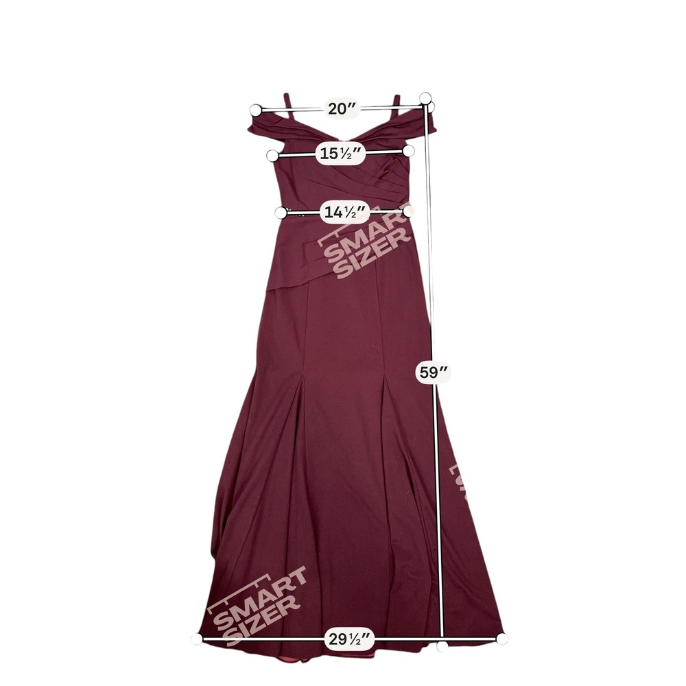 Oleg Cassini Wine Burgundy Off Shoulder Rhinestone Waist Evening Gown Dress‎ 8 - Picture 9 of 9